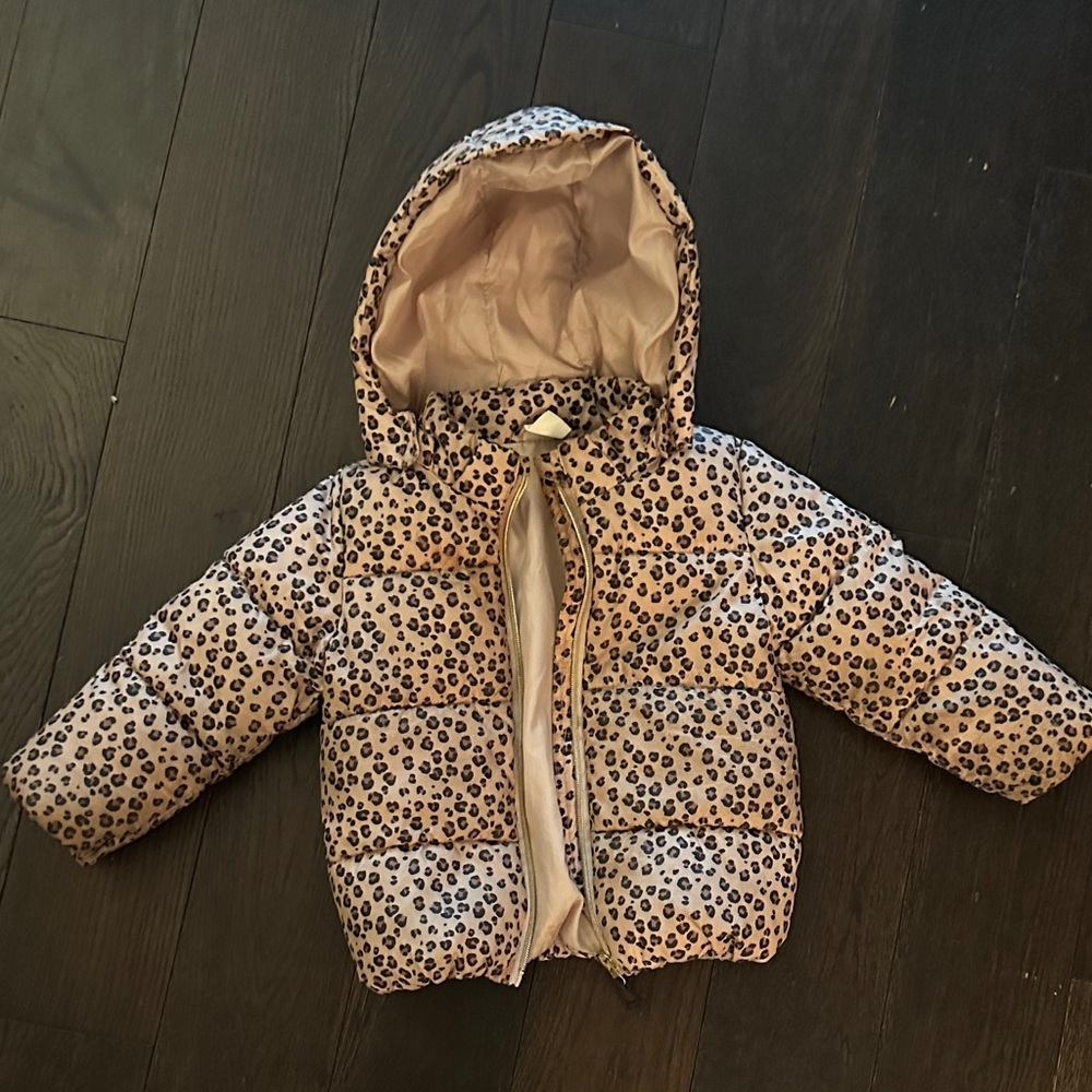 H&M Beige Leopard Print Jacket size 2T